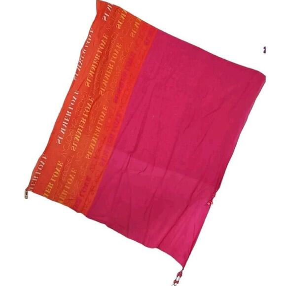Victoria's Secret Orange/Pink Logo Swim Cover Pareo One Size NWT $60.00 - Picture 4 of 10